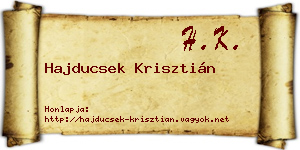 Hajducsek Krisztián névjegykártya
