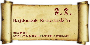 Hajducsek Krisztián névjegykártya