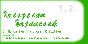krisztian hajducsek business card